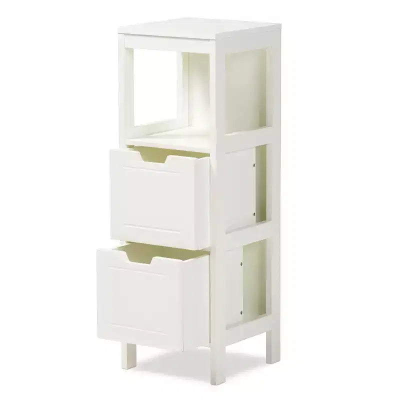HomeStock Armadietti multiuso in legno con 2 ante e 2 ripiani, 91 cm A x 61 cm L
