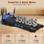 NAYSAYE Foldable Treadmill 3.5HP Hydraulic System with Incline for Home Running and Walking Workouts, Black, 48.23*19.69*41.14