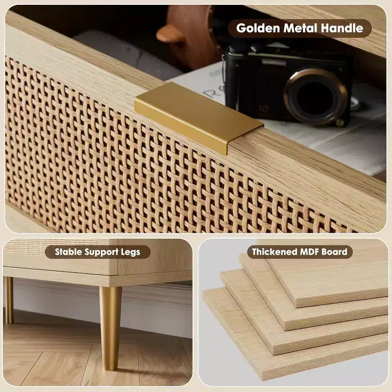 Cassettiera a 9 cassetti, comò moderno in legno per camera da letto con cassetti contenitori, mobile TV in stile rustico per soggiorno, camera da letto, corridoio