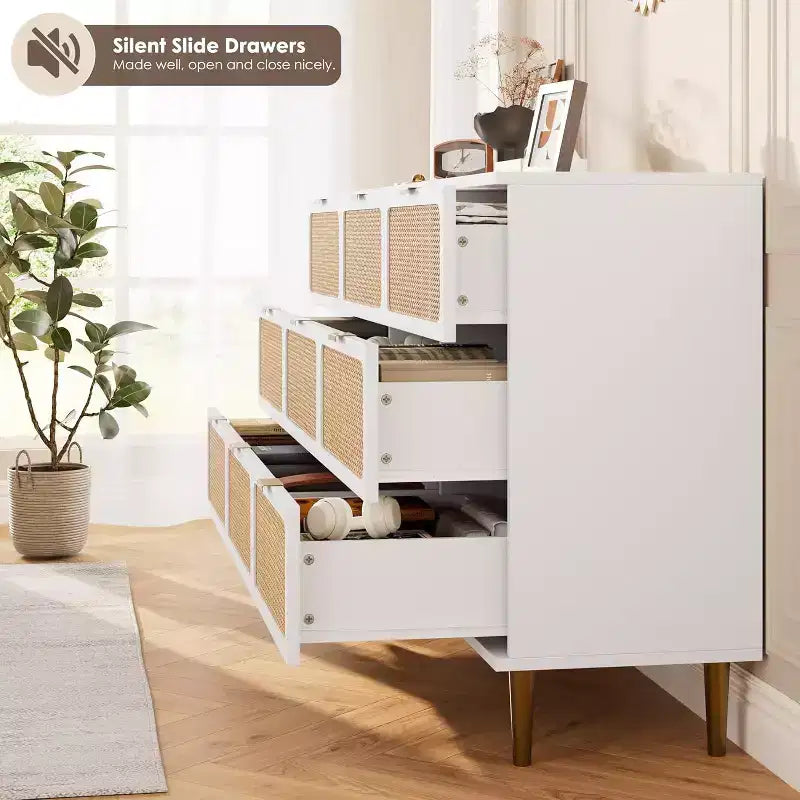 Cassettiera a 9 cassetti, comò moderno in legno per camera da letto con cassetti contenitori, mobile TV in stile rustico per soggiorno, camera da letto, corridoio