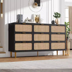 Cassettiera a 9 cassetti, comò moderno in legno per camera da letto con cassetti contenitori, mobile TV in stile rustico per soggiorno, camera da letto, corridoio