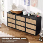 Cassettiera a 9 cassetti, comò moderno in legno per camera da letto con cassetti contenitori, mobile TV in stile rustico per soggiorno, camera da letto, corridoio