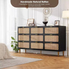 Cassettiera a 9 cassetti, comò moderno in legno per camera da letto con cassetti contenitori, mobile TV in stile rustico per soggiorno, camera da letto, corridoio