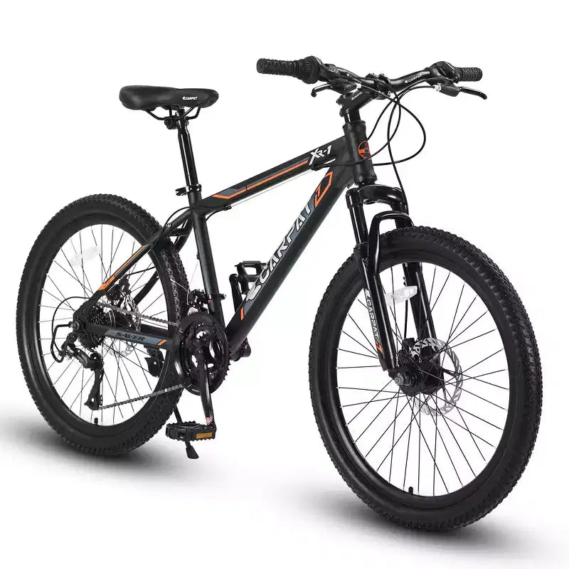Bicicletta da montagna Zeus & Ruta 24 con cambio a 21 velocità, doppi freni a disco, telaio in acciaio resistente per ragazzi e ragazze