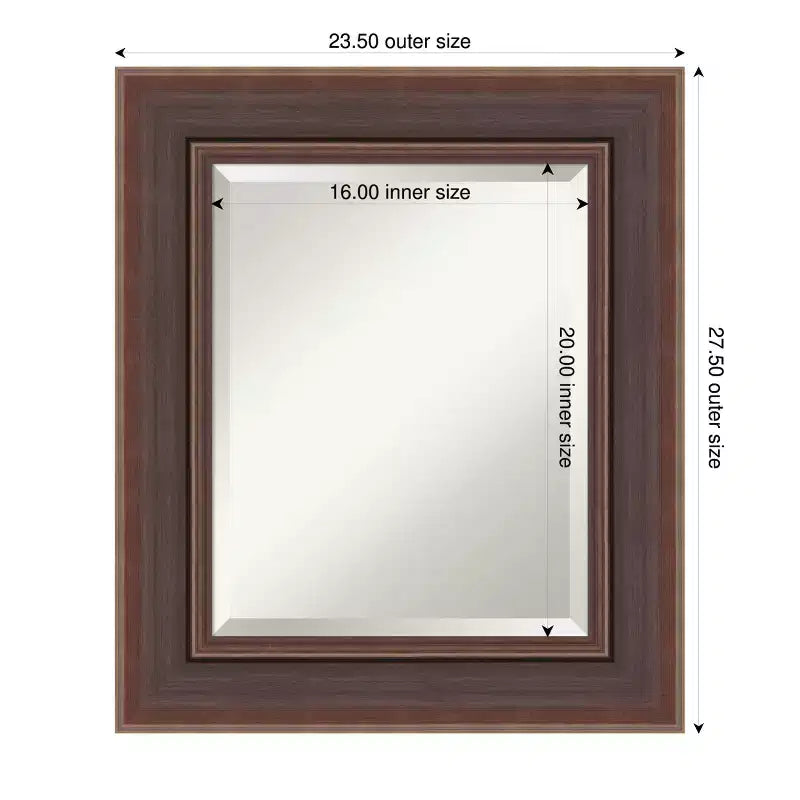 Amanti Art Moab Brown Bronze Beveled Framed Bathroom Vanity Wall Mirror