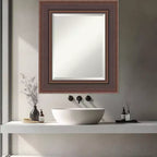 Amanti Art Moab Brown Bronze Beveled Framed Bathroom Vanity Wall Mirror