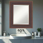 Amanti Art Moab Brown Bronze Beveled Framed Bathroom Vanity Wall Mirror