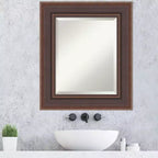 Amanti Art Moab Brown Bronze Beveled Framed Bathroom Vanity Wall Mirror