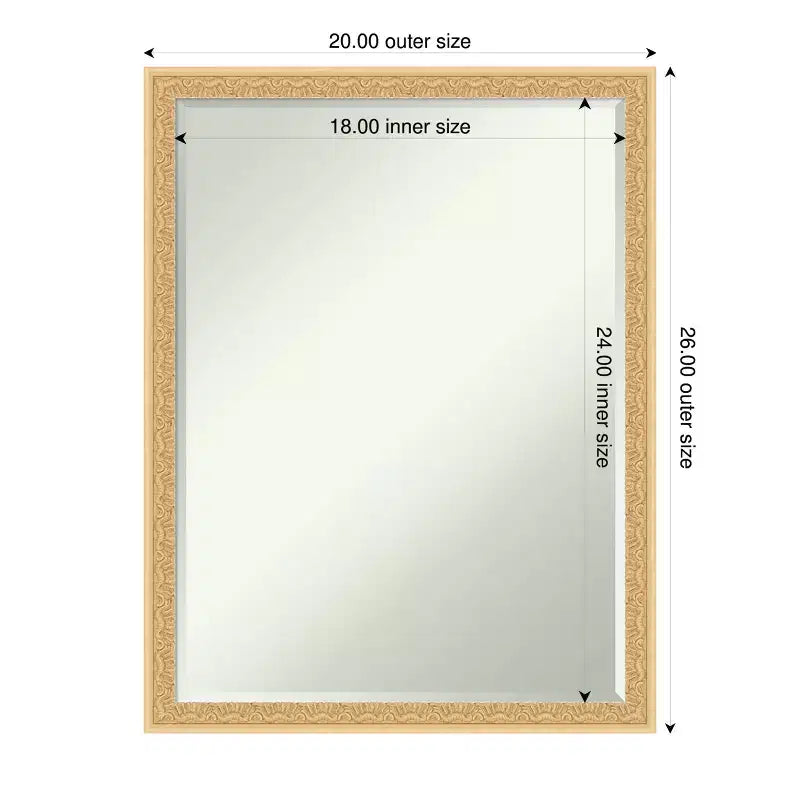 Amanti Art Bethany Half-Inch-Bevel Wood Framed Bathroom Vanity Wall Mirror