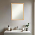 Amanti Art Bethany Half-Inch-Bevel Wood Framed Bathroom Vanity Wall Mirror