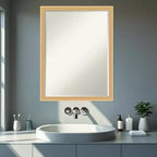 Amanti Art Bethany Half-Inch-Bevel Wood Framed Bathroom Vanity Wall Mirror
