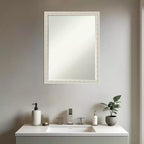 Amanti Art Bethany Half-Inch-Bevel Wood Framed Bathroom Vanity Wall Mirror