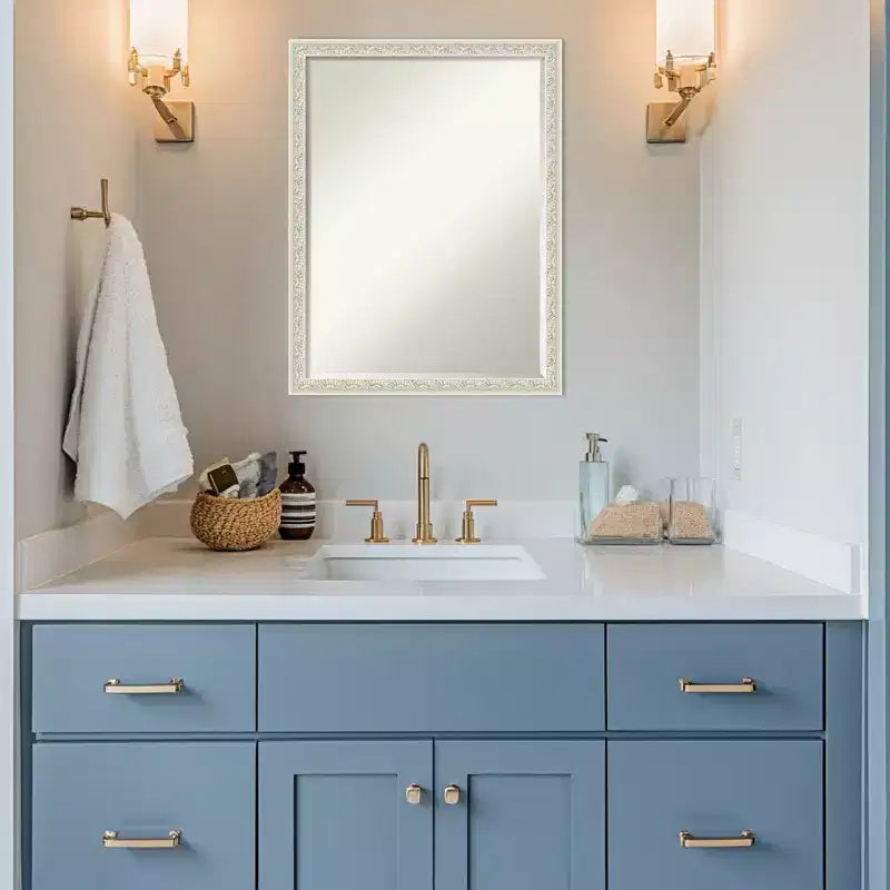 Amanti Art Bethany Half-Inch-Bevel Wood Framed Bathroom Vanity Wall Mirror