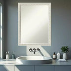 Amanti Art Bethany Half-Inch-Bevel Wood Framed Bathroom Vanity Wall Mirror