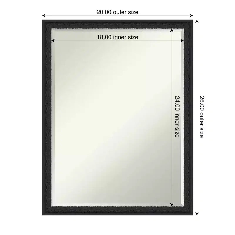 Amanti Art Bethany Half-Inch-Bevel Wood Framed Bathroom Vanity Wall Mirror