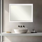 Amanti Art Bethany Half-Inch-Bevel Wood Framed Bathroom Vanity Wall Mirror
