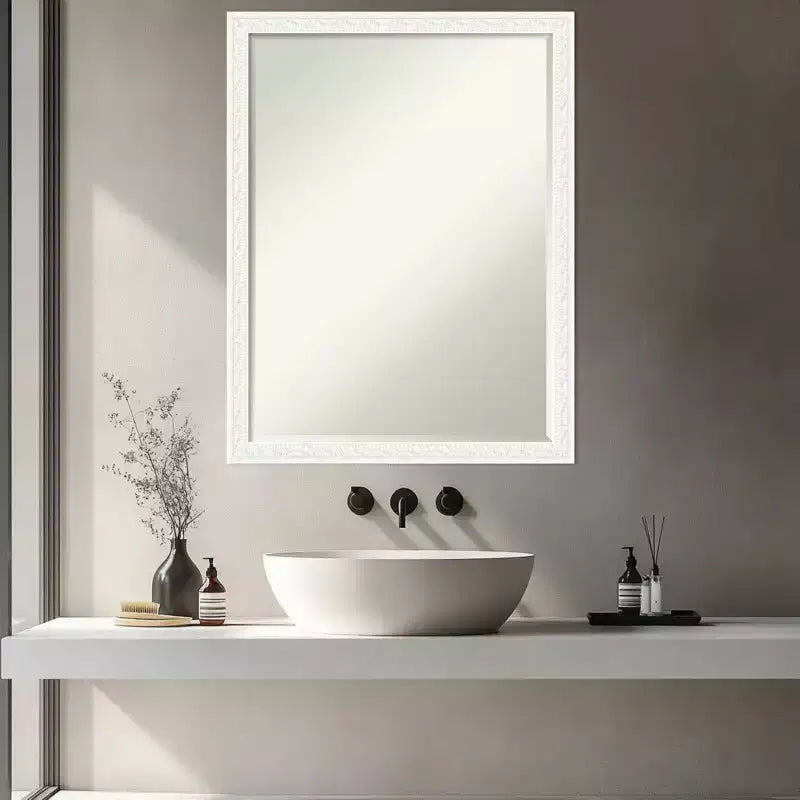 Amanti Art Bethany Half-Inch-Bevel Wood Framed Bathroom Vanity Wall Mirror