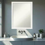 Amanti Art Bethany Half-Inch-Bevel Wood Framed Bathroom Vanity Wall Mirror