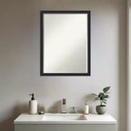 Amanti Art Bethany Half-Inch-Bevel Wood Framed Bathroom Vanity Wall Mirror