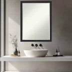 Amanti Art Bethany Half-Inch-Bevel Wood Framed Bathroom Vanity Wall Mirror