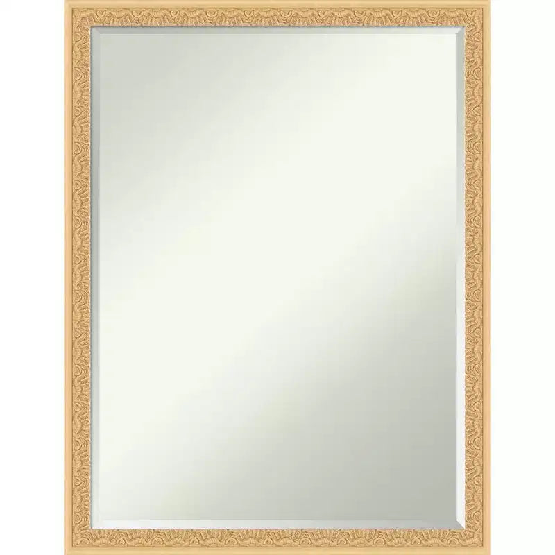 Specchio da parete per bagno Amanti Art Bethany, con cornice in legno, smussatura da mezzo pollice