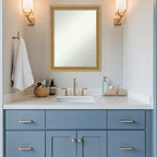 Specchio da Parete per Bagno Amanti Art Carter Dark Gold Senza Smussi con Cornice in Legno