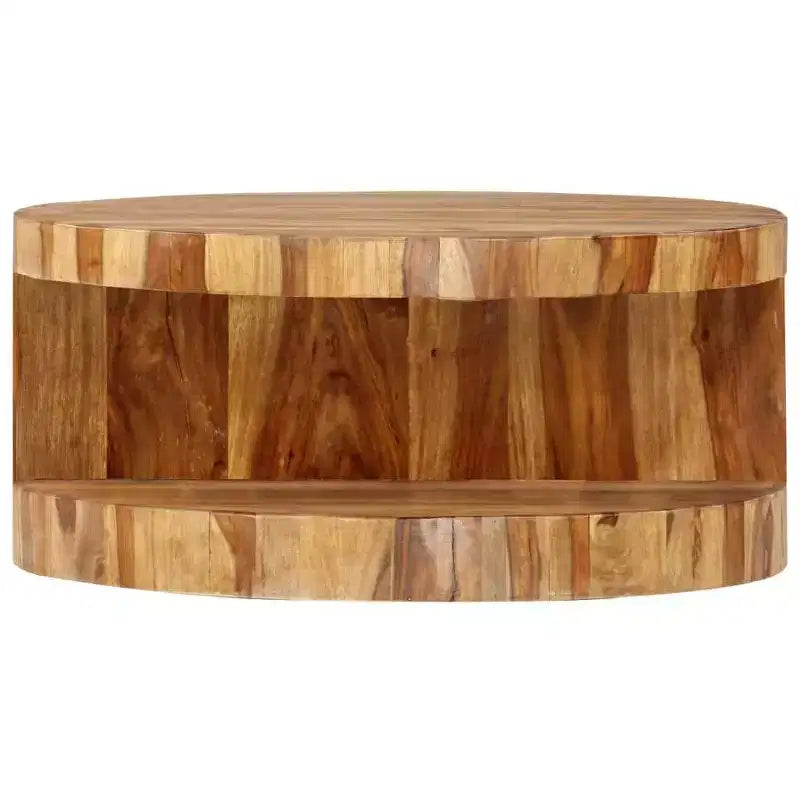 vidaXL Tavolino da caffè in Legno massello di Sheesham Naturale 65 cm Diam.