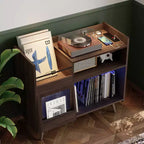 Mobiletto porta dischi in vinile rustico 33 giri, con ripiano per giradischi, capacità fino a 350 album, tavolo per giradischi da camera da letto