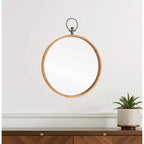 HomeRoots Specchio decorativo rotondo da 30 in bronzo con cornice in metallo