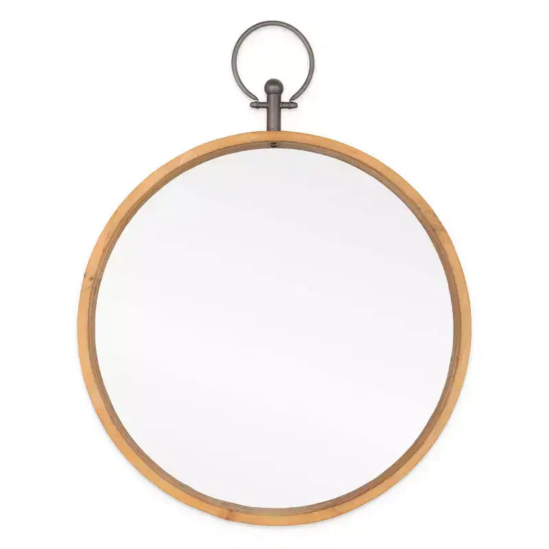 HomeRoots Specchio decorativo rotondo da 30 in bronzo con cornice in metallo