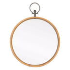 HomeRoots Specchio decorativo rotondo da 30 in bronzo con cornice in metallo