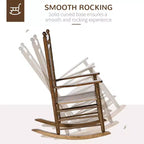 Traditional Wooden High-Back Rocking Chair for Porch, Indoor/Outdoor