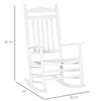 Traditional Wooden High-Back Rocking Chair for Porch, Indoor/Outdoor