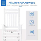 Traditional Wooden High-Back Rocking Chair for Porch, Indoor/Outdoor