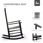 Traditional Wooden High-Back Rocking Chair for Porch, Indoor/Outdoor