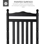 Traditional Wooden High-Back Rocking Chair for Porch, Indoor/Outdoor