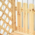 Pergola a panchina da giardino per esterni con struttura in legno di abete naturale, vernice protettiva