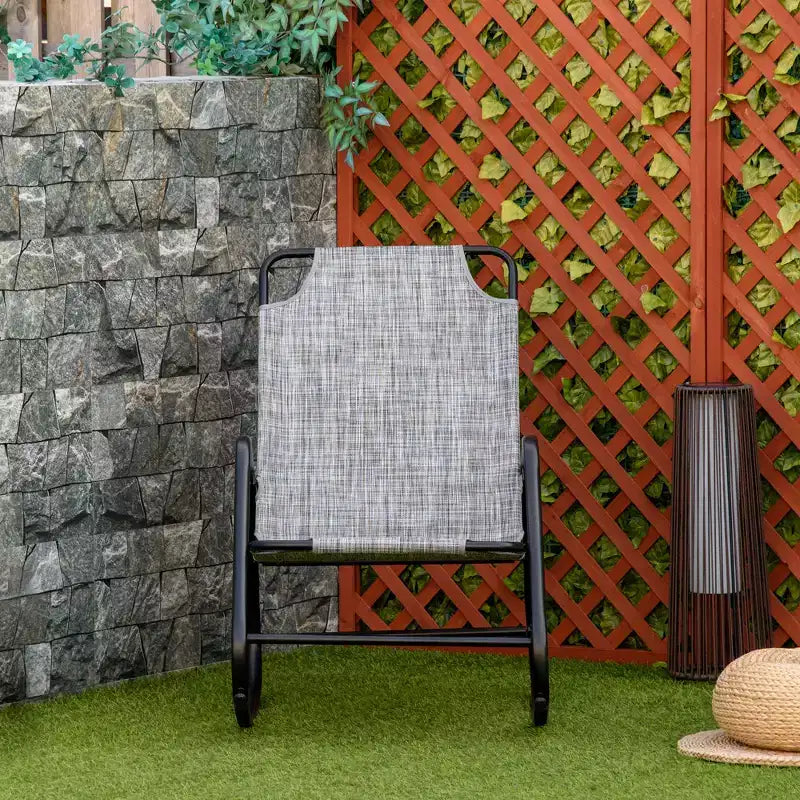 Garden Rocking Chair, Outdoor Indoor Sling Fabric Rocker for Patio, Balcony, Porch