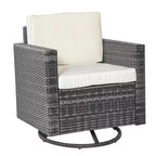 Outdoor Swivel Rocker, PE Wicker Dining Chair, 360 Degree Swivel Patio Glider with Cushions for Backyard, Lawn, Garden, Deck, Porch, Steel Frame