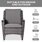 Sedia a dondolo in vimini per esterni, Dondolo in rattan con cuscini, Struttura in acciaio per patio, giardino