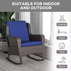 Sedia a dondolo in vimini per esterni, Dondolo in rattan con cuscini, Struttura in acciaio per patio, giardino
