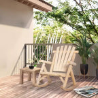 Sedia a Dondolo in Legno da Esterno, Dondolo Adirondack Rustico Monoposto con Seduta a Doghe, Schienale Alto, Braccioli per Patio, Giardino e Portico