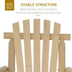 Sedia a Dondolo in Legno da Esterno, Dondolo Adirondack Rustico Monoposto con Seduta a Doghe, Schienale Alto, Braccioli per Patio, Giardino e Portico