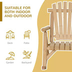 Sedia a Dondolo in Legno da Esterno, Dondolo Adirondack Rustico Monoposto con Seduta a Doghe, Schienale Alto, Braccioli per Patio, Giardino e Portico