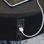 Tavolino d'appoggio contemporaneo nero e oro Nedman di Signature Design by Ashley con altoparlante Bluetooth
