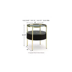 Tavolino d'appoggio contemporaneo nero e oro Nedman di Signature Design by Ashley con altoparlante Bluetooth