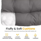 Sedia a dondolo da patio Heynemo con pouf, sedia a dondolo a forma di uovo da esterno e interno con cuscini, sedia a sdraio in metallo, sedia Papasan oversize, sedia da lettura