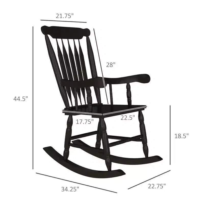 Set di 2 sedie a dondolo per veranda, 158 kg. Sedie a dondolo da esterno in legno con schienale alto per giardino, patio, balcone