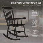 Set di 2 sedie a dondolo per veranda, 158 kg. Sedie a dondolo da esterno in legno con schienale alto per giardino, patio, balcone