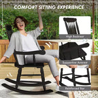 Set di 2 sedie a dondolo per veranda, 158 kg. Sedie a dondolo da esterno in legno con schienale alto per giardino, patio, balcone